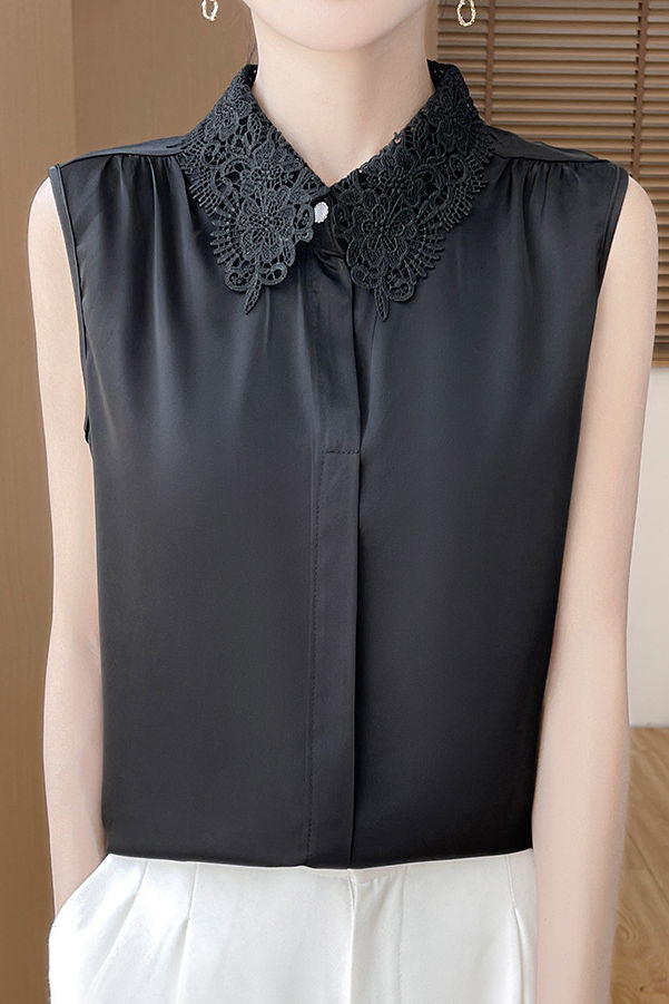 Polo collar sleeveless shirt - liwisi