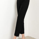 Solid color straight leg nine-point pants