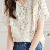 Round neck floral print top