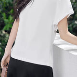 Minimalist versatile asymmetrical T-shirt - liwisi