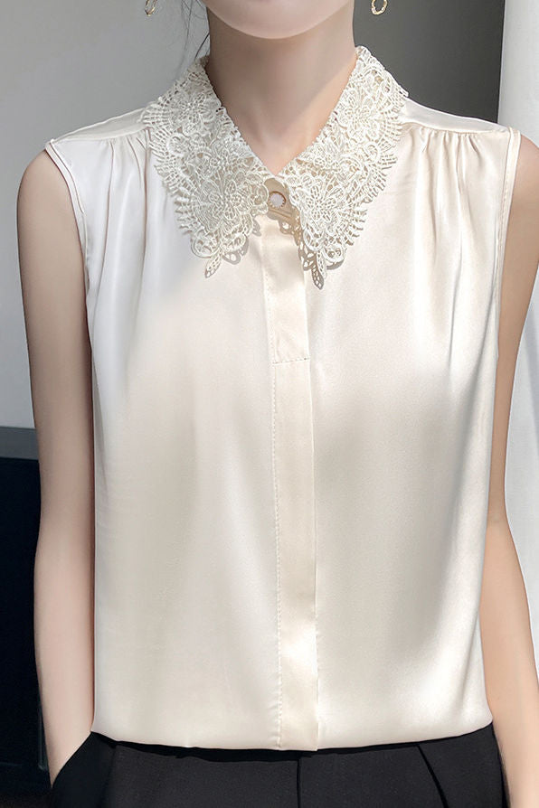 Polo collar sleeveless shirt - liwisi