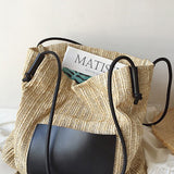 Vacation Style Straw Shoulder Bag