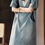 Lace trim hooded dress