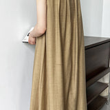 Solid color tie waist tank dress