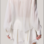 V-neck long sleeve shirt with tie and short skirt two-piece set - liwisi