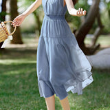 Flowy Pleated Vacation Dress