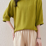 Solid color ruffle edge shirt