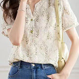 Round neck floral print top