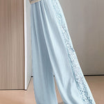 Loose Casual Spliced Lace Straight Pants - liwisi
