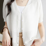 Lightweight short sun protection knitted sweater