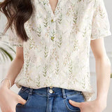 Round neck floral print top