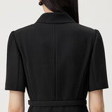 Minimalist short sleeve collared blazer - liwisi