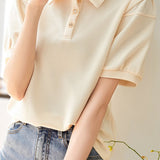 Casual short sleeve collared T-shirt