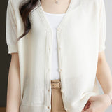Lightweight short sun protection knitted sweater
