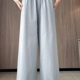 Lace trim spliced pants