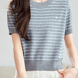 Lightweight striped knitted sweater