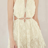 Solid color lace one-piece swimsuit