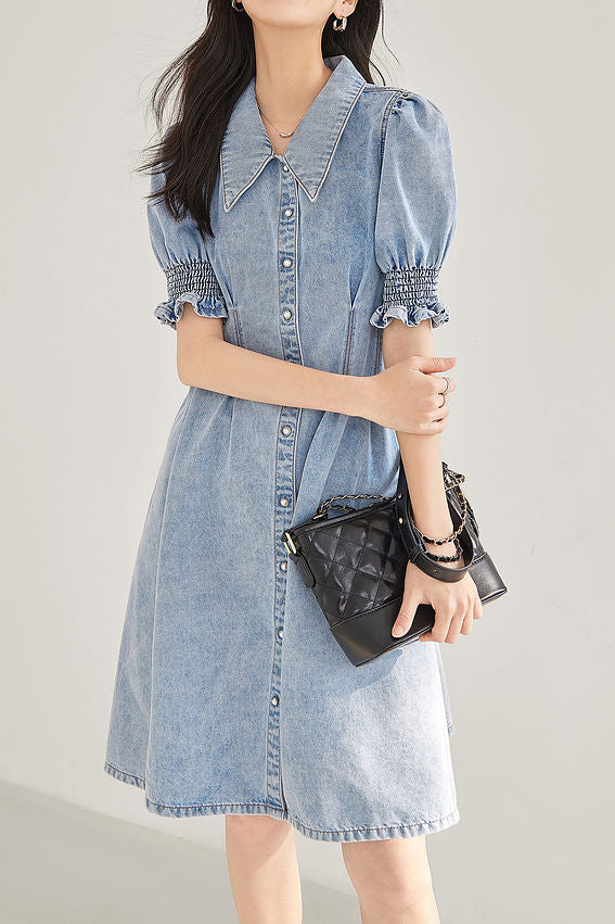 French denim dress - liwisi