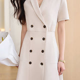 Solid color suit dress