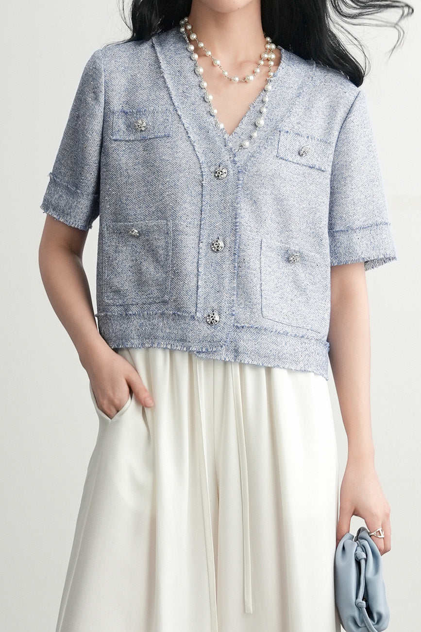 French-style short sleeve jacket - liwisi