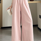 Lace trim spliced pants