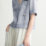 French-style short sleeve jacket - liwisi
