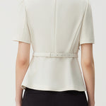 Minimalist short sleeve collared blazer - liwisi