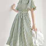 Vintage French plaid dress
