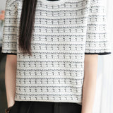 Round neck short sleeve knitted T-shirt