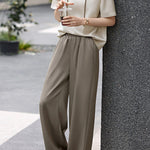 Minimalist color block satin two-piece set - liwisi