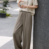 Minimalist color block satin two-piece set - liwisi