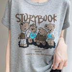 Lettered bear graphic short sleeve T-shirt - liwisi