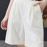 Casual straight-fit shorts suitable for office wear