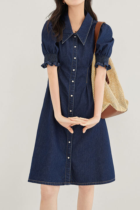 French denim dress - liwisi