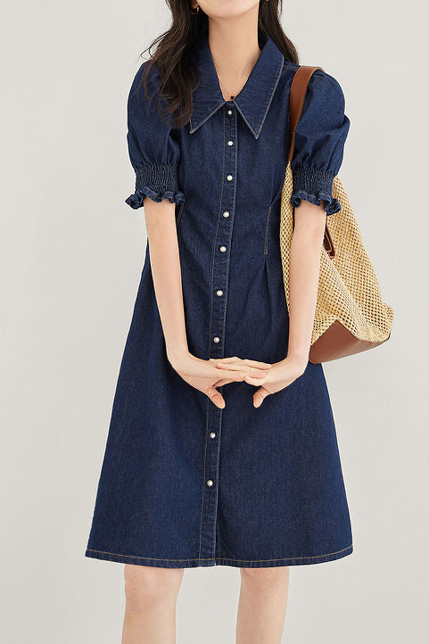 French denim dress - liwisi