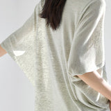 Batwing sleeve knitted top with floral mesh