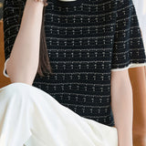Round neck short sleeve knitted T-shirt