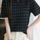 Round neck short sleeve knitted T-shirt