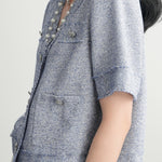French-style short sleeve jacket - liwisi