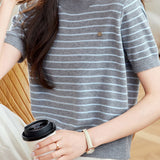 Lightweight striped knitted sweater