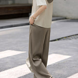 Minimalist color block satin two-piece set - liwisi