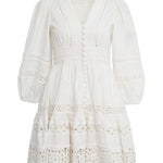 Casual Lantern Sleeve Lace Patchwork Dress - liwisi