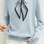 French Fashion Knit Top with Tie - liwisi