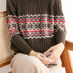 Casual Christmas Snowflake Ribbed Hooded Sweater - liwisi