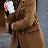 Commuting Casual Loose Double-Breasted Blazer