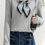 French Fashion Knit Top with Tie - liwisi