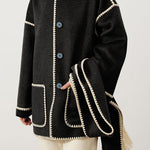 Elegant Woolen Coat with Bonus Scarf - liwisi