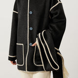 Elegant Woolen Coat with Bonus Scarf - liwisi