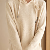 Versatile Minimalist Hooded Knit Top