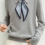 French Fashion Knit Top with Tie - liwisi